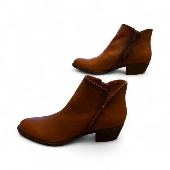 Lucky Brand Leather Basel Ankle Booties Brown Toffee New Size 7M Fall Boots - Picture 3 of 7